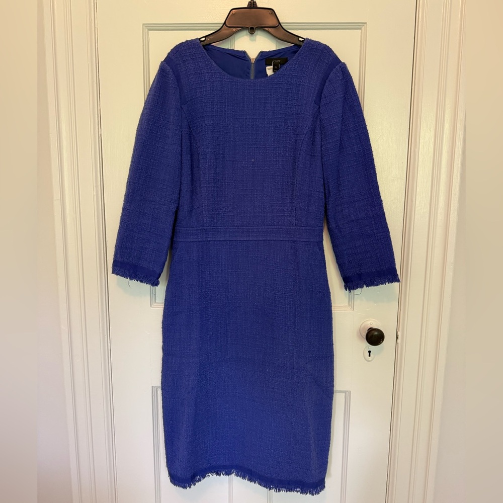 J. Crew Cobalt Blue Textured Sheath Dress